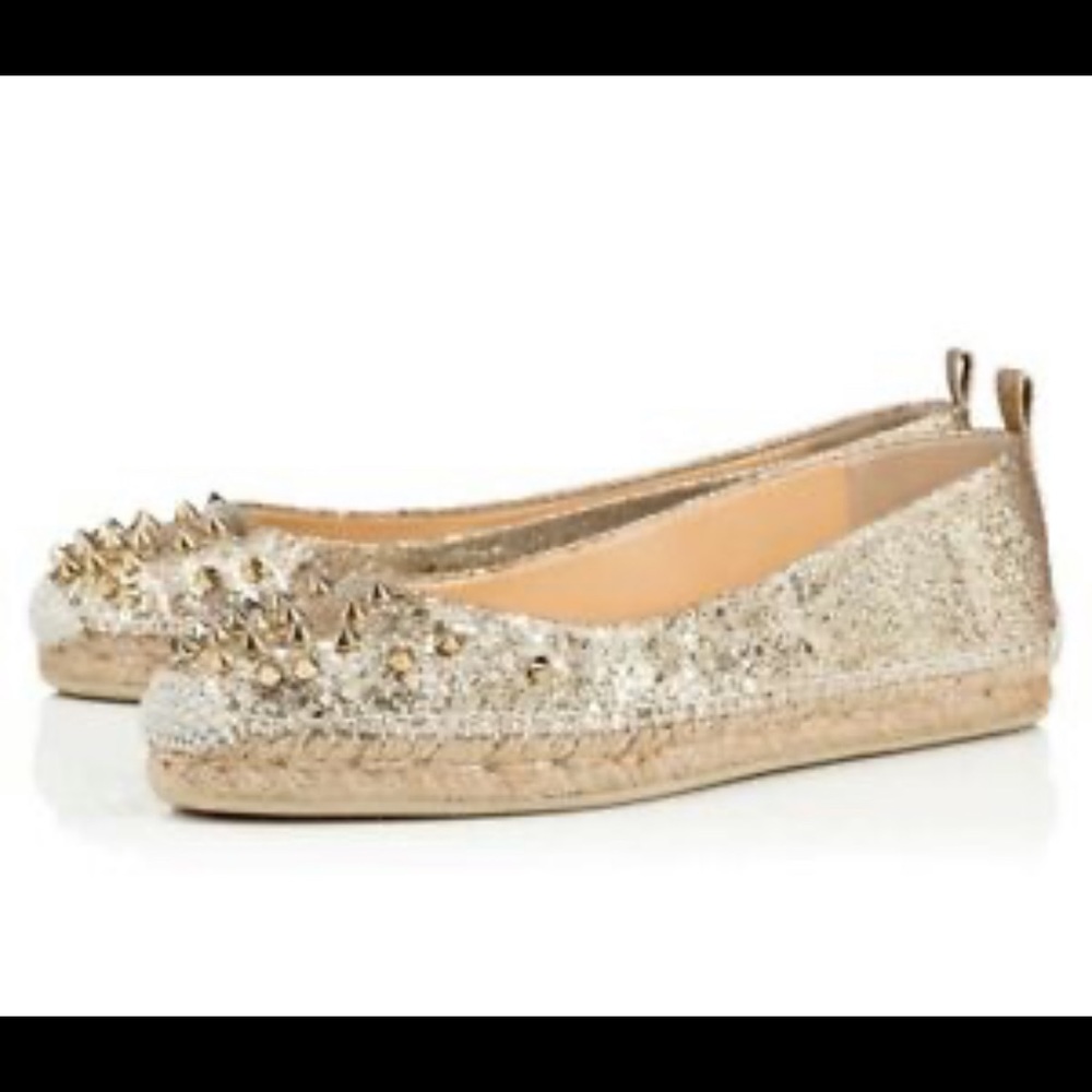 *SOLD*Christian Louboutin Aliochette Flat Glitter